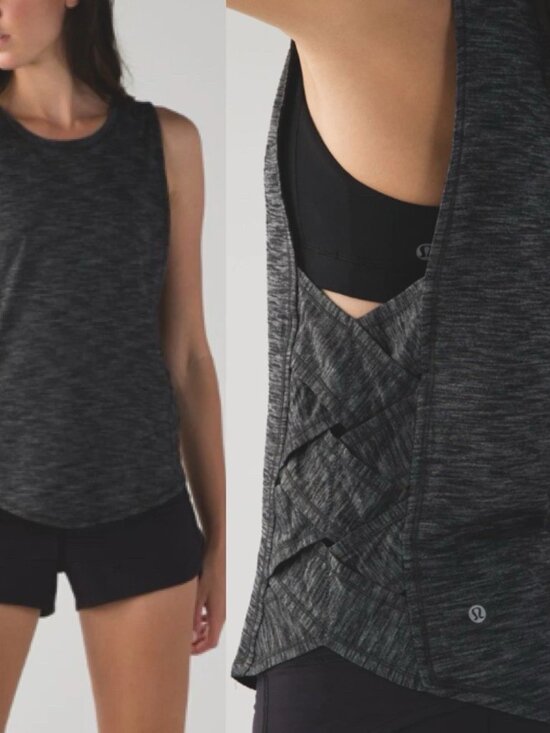 lululemon athletica Tops - Lululemon - Var-City Muscle Tank Top W1J34S | Heathered Slate Green | Size 4-6